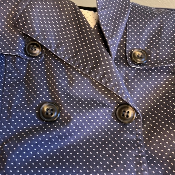 Guess Jacket Small Polka Dot Trench Coat Double Breasted Belted Lined Coat Small - Picture 4 of 14